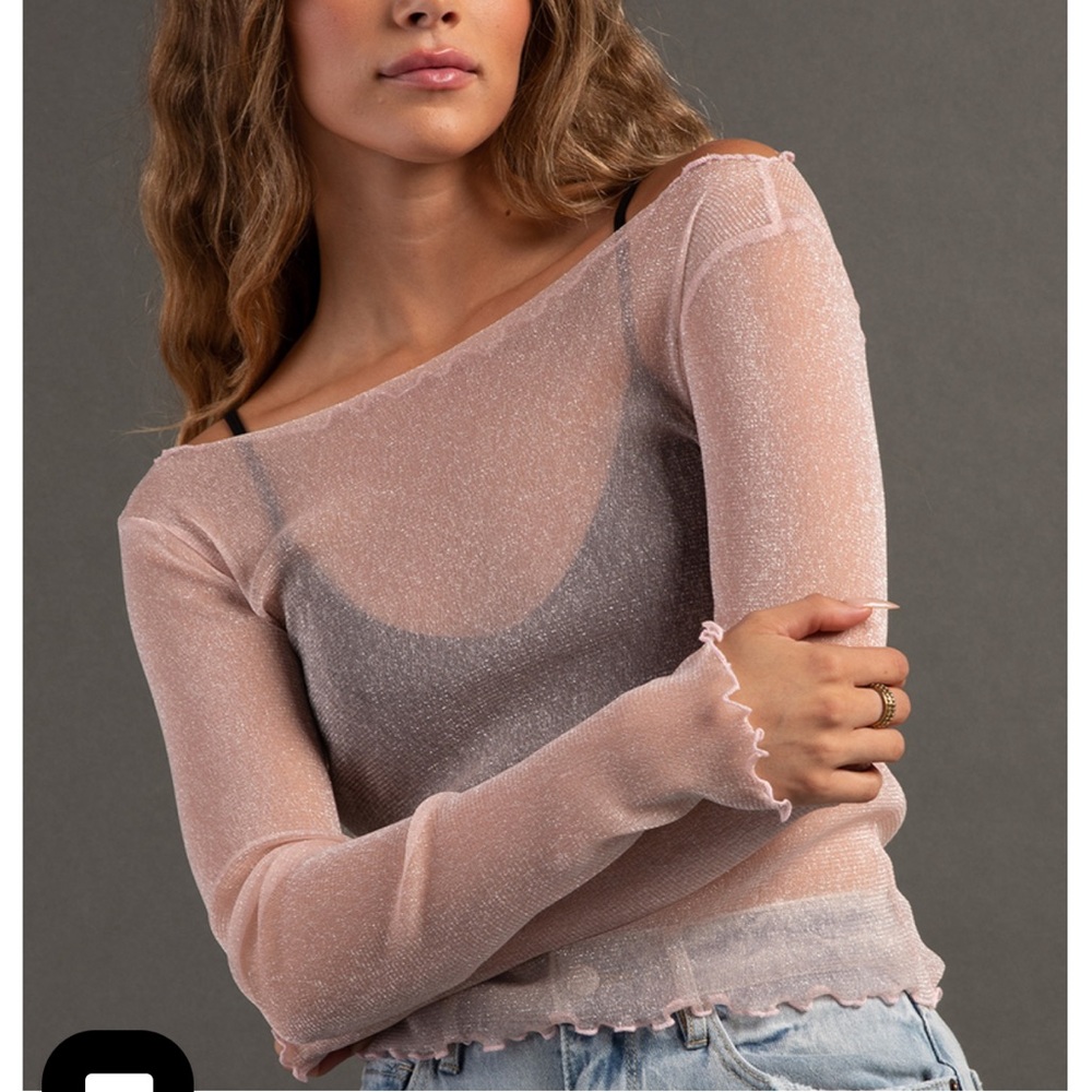 RSQ Womens Metallic Long Sleeve Tee
